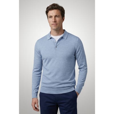 McGregor Fine Merino Polo Light Blue Size: XL | Polo Shirts Outlet | Heren | Blauw