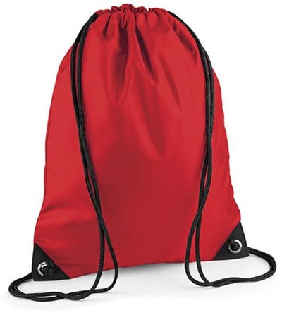 Gymtas - Rugzak - Rugtas kinderen - 12 liter - Zwemtas - Kinderrugzak - Drawstring bag - Met trekkoord - Sporttas - 45x34 cm - Rood - Jonyx
