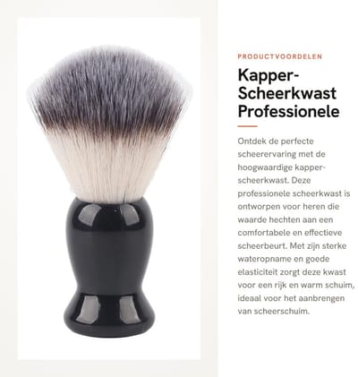 Dailygoods- Scheerkwast Hoogwaardig Materiaal - Scheerset - Trimborstel voor Baard/Snor - Professionele Scheerborstel - Snelle Droogtijd - Lichtgewicht Handvat
