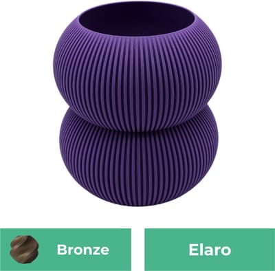 Elaro moderne vaas – Decoratieve vaas - Brons - 3d geprinte vaas – geschikt voor droogbloemen - 20CM