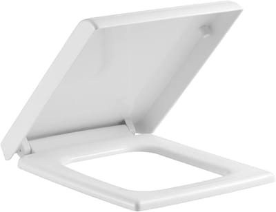 Vierkante witte toiletbril Soft Close, Quick Rase, Verstelbare RVS Hins, Moderne ontwerp, Eenvoudig te installeren, Top Fixing, Model 04F voor Badkamer Upgrade