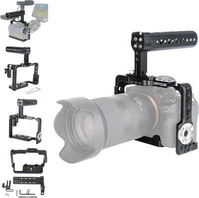Camera Cage Kit voor Sony A7RIII/A7III/A7MIII/A9/A7RII/A7SII met Cheese Top Handle en HDMI Kabelbeugel voor DSLR Gebruik