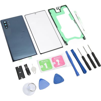 Achterglas Cover Vervanging Perfecte Pasvorm Buitenste Voorkant Glas Scherm Cover voor Samsung Galaxy Note 10 Plus Zwart zwart