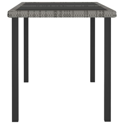vidaXL - Tuintafel - 140x70x73 - cm - poly - rattan - grijs