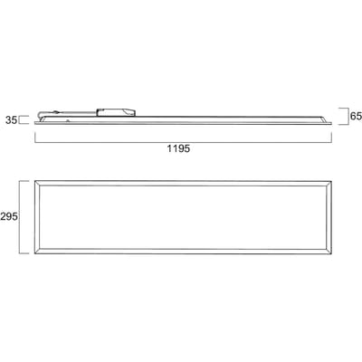 Sylvania LED-inbouwpaneel QUANTUM, wit 120 x 30 cm, DALI, 26 W, UGR19, IP54
