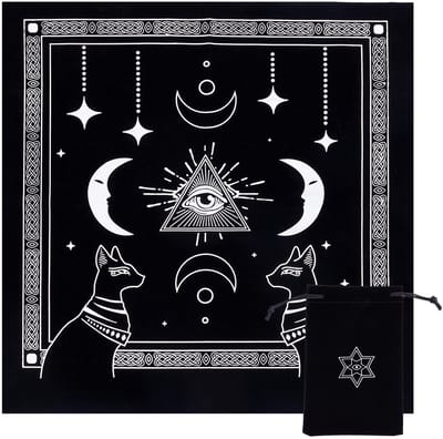 aladdien - Altaardoek - Oog van God - Spiritueel tapijt - 49 x 49 cm - Tarot decoratie - Geschikt voor heksen en waarzeggerij