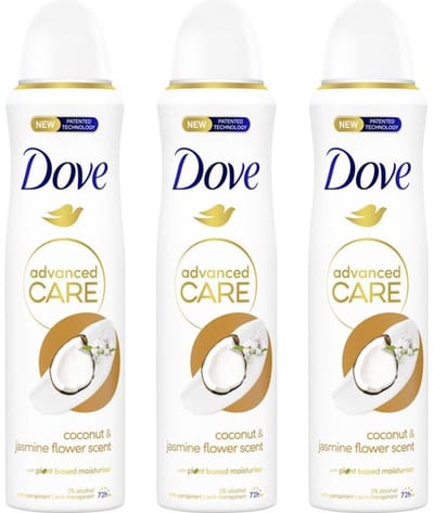 Dove Advanced Care Coconut & Jasmine Anti-Transpirant - Deodorant Spray - 3 x 150 ml - Voordeelverpakking