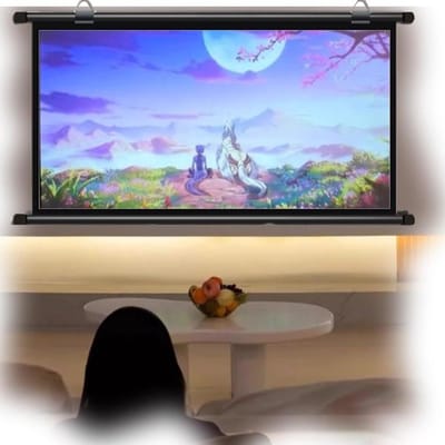 Projectiescherm Handmatig - Film Scherm - Thuis Bioscoop - Kreukvrij Glasvezel - 60 inch 16:9 - Wit