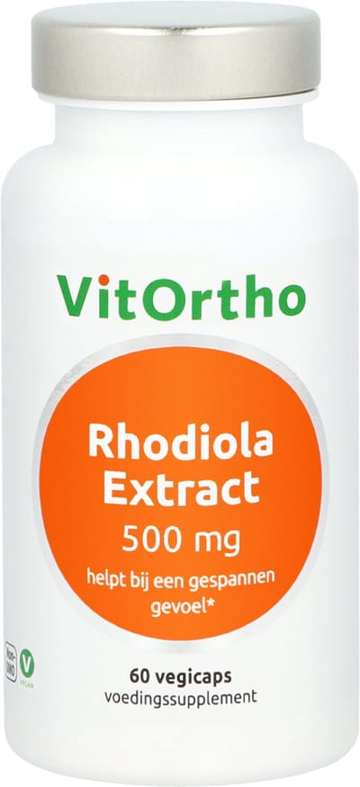 Vitortho Rhodiola extract 500mg - 60 capsules - Voedingssupplement