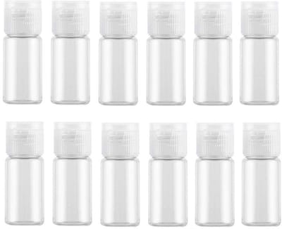 Dailygoods- Cosmetic Storage Box 12 Stuks - Transparante Plastic Flessen - 10 ml - Herbruikbaar - Compact - Gezond en Milieuvriendelijk - Flesje