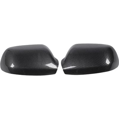 1 Paar Spiegelkappen in Koolstofvezelstijl Plastic Weerbestendig Links Rechts Buitenkant Achteruitkijk black