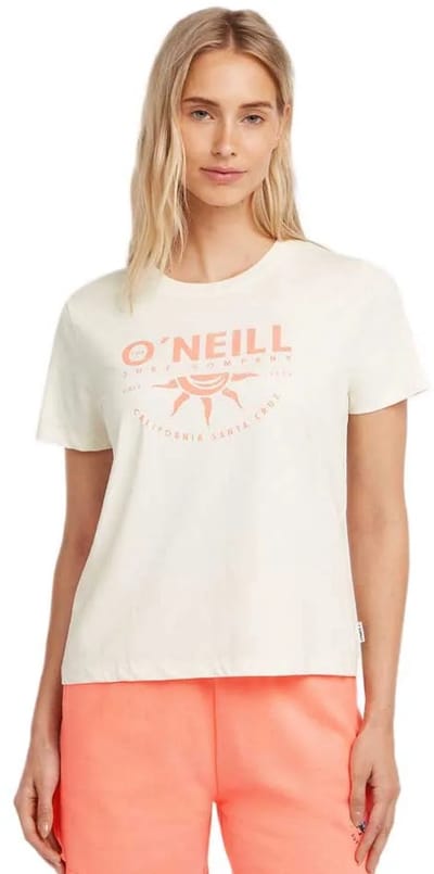 O´neill Front Print T-shirt Met Korte Mouwen Wit S Vrouw