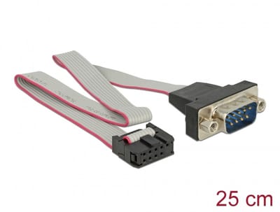 Delock Cable RS-232 Serial pin header female to DB9 male layout 1:1
