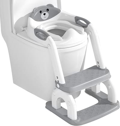 Vouwbare Toilettrainer voor Kinderen met Trappen, Antislip Handvat, Geschikt voor Jongens en Meisjes vanaf 2 Jaar, Veilig en Comfortabel