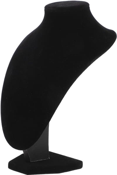 Juwelier Display Bust - Hanger Organizer - Sieraden Presentatie - Zachte Fluweel Afwerking - 20.5x15.5x7.5cm - Zwart