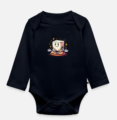 baby rompertje met tofu design - navy - lange mouwen - 6-9 maanden oud