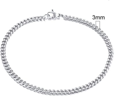 Zilverkleurige Roestvrij Stalen Armband 3mm - LMPiercings