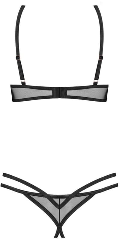 Obsessive – Euridia 2-delige Crotchless Set – Zwart