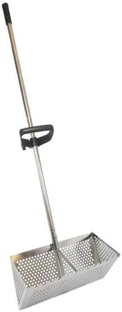 Stalen Zandzeef Hark - Strand Tool Zeef - Schelpen Zoeken - Opvouwbaar Ontwerp - 40x20 cm - Zilver
