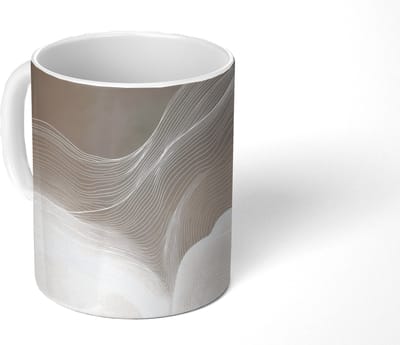 Mok - Koffiemok - Golvende lijnen - Luchtstromen - Harmonieus - Mokken - 350 ML - Beker - Koffiemokken - Theemok