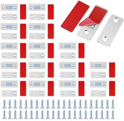 VT Goods - ultradunne deurmagneten - roestvrijstalen kastsluitingen - sterke magneetkracht - zilver - zelfklevende magneetsnappers - geschikt voor s..
