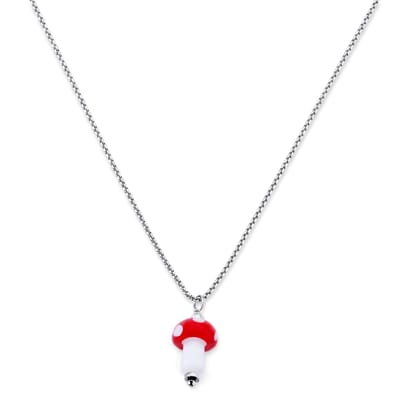 Pearlmania | Lucky Shroom ketting met glazen hanger