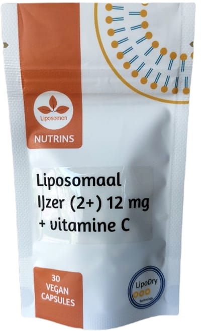 Nutrins IJzer (II) Capsules liposomaal 30 capsules - liposomaal IJzer 14 mg met Vitamine C 60 mg.