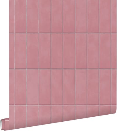 ESTAhome behang tegelmotief roze - 50 x 900 cm - 131535