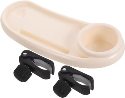 Kinderwagen Snackbak - Baby Tafel - Onderweg Eten - Met Bekerhouder - 375 cm Lengte - Wit