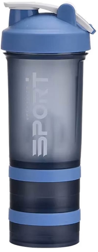 Slimtron Fitnessbeker met proteinecompartement - 550ml - Proteinevak - eiwitshaker - eiwit / supplementen bak