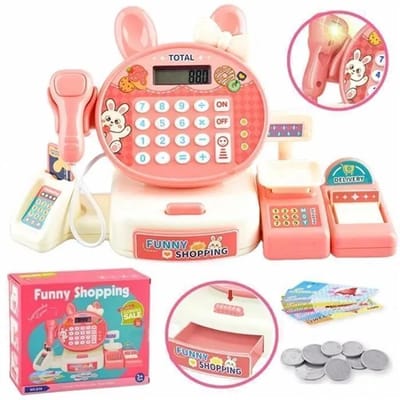 ECTEATOY® Speelgoed Kassa voor Kinderen met Scanner, Pinpas en Speelgeld - Leerzaam Rollenspel Supermarkt - Cadeau voor Meisjes & Jongens Vanaf 3 Jaar