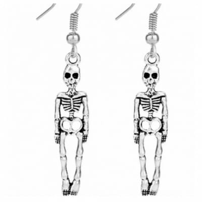 Skelet oorbellen - zilver - 5 cm - Charme Bijoux