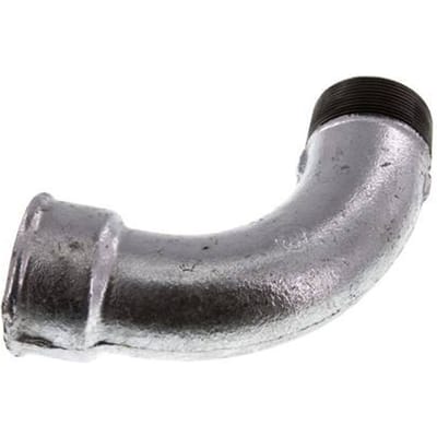 90° L-Koppeling 2'' Buitendraad R X Binnendraad Rp Lang Gietijzer 25bar