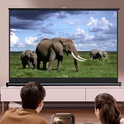Projectiescherm Tafelblad - Draagbaar Scherm - Films Kijken - Handmatig Intrekbaar - 40 inch 16:9 - Wit