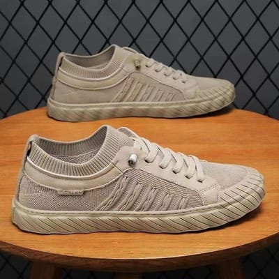 Heren Mesh Ademende Sneakers Nieuwe Mode Gevulkaniseerde Schoenen voor Heren Luxe Heren Casual Schoenen Outdoor Heren Comfortabele Flats 44 orange