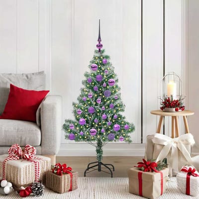 vidaXL - Kunstkerstboom - Sneeuw - Gevlokt - met - LED - Licht - Groen - en - Wit - 120 - cm