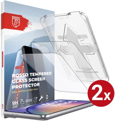 Rosso Screenprotector Geschikt voor Samsung Galaxy A54 | 9H Tempered Glass | Beschermglas | Glasplaatje | Case Friendly | Met Installatietray | Eenvoudige montage | 2-Pack