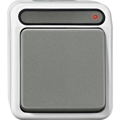 Merten MEG3154-8029 AquaStar Compleet Knop spatwaterdicht Lichtgrijs 1 stuks 1 stuk(s)