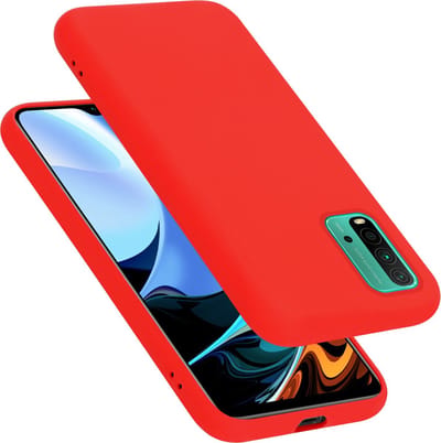 Cadorabo Hoesje geschikt voor Xiaomi RedMi 9T / POCO M3 in LIQUID ROOD - Beschermhoes gemaakt van flexibel TPU silicone Case Cover