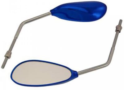 paar achteruitkijkspiegels voor auto, blauw, m8, lange stang, nieuw