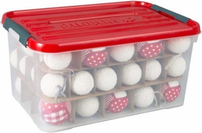Curver opbergbox kerst 50L - handige opbergdoos voor kerstdecoratie.