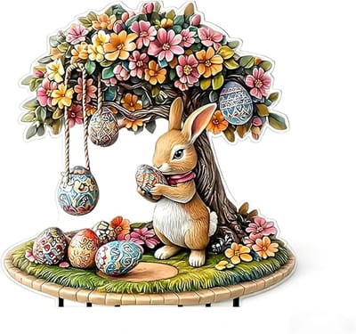 Paashaas tuinsteker met hoogwaardig materiaal, vintage design, weerbestendige outdoor decoratie voor tuin, terras, Pasen
