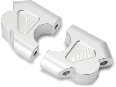 Dailygoods- Stuurverhoger Klem - Aluminium - CNC Geanodiseerd - Set van 2 - Bevestigingen - Zilver - 16x10x6cm - Stuurverhogers