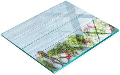 Decoratieve glazen snijplank voor kruiden en specerijen, 60x52 cm