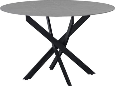 Dimehouse Eettafel Vivian marmerlook grijs 120 x 120 x 76 cm - Marmer - Modern - Rond