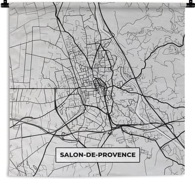 Wandkleed - Wanddoek - Stadskaart - Frankrijk - Kaart - Salon-de-Provence - Plattegrond - 180x180 cm - Wandtapijt