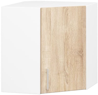 Hoek Keukenkast modulaire LIMA W60/60 / Hangkast / Bovenkast / AKORD Furniture Factory / Wit - Sonoma Eik / 60 x 58 x 30,5 cm