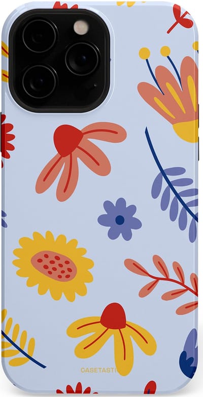Casetastic hoesje geschikt voor Apple iPhone 13 Pro Max - MagSafe - Dubbellaagse bescherming - Bloemenval - Fashion Case - Lavendel Goud Terracotta
