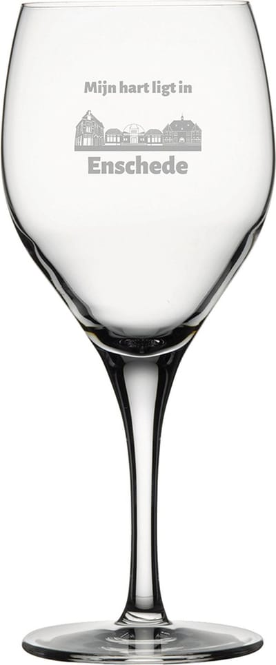 Gegraveerde Rode wijnglas 42,5cl Enschede