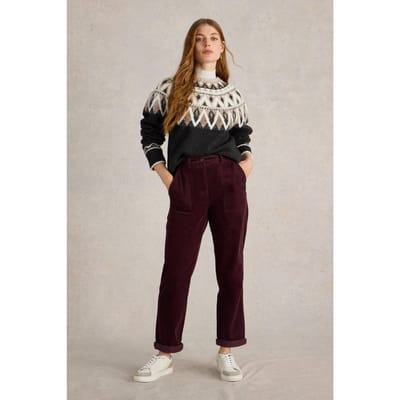 White Stuff Twister Cord Trouser Mid Plum Größe: 6 | Straight Jeans Outlet | Damen | Magenta